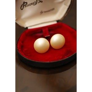 Midcentury, vintage faux peal screw back earrings, sterling